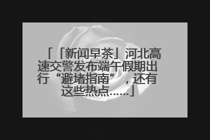 「新闻早茶」河北高速交警发布端午假期出行“避堵指南”，还有这些热点……