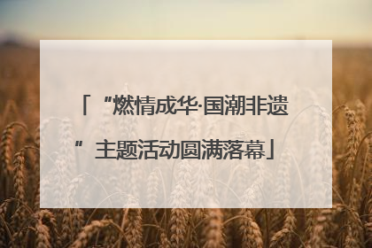 “燃情成华·国潮非遗”主题活动圆满落幕