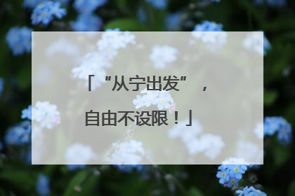 “从宁出发”，自由不设限！