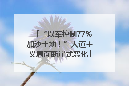 “以军控制77%加沙土地！”人道主义局面断崖式恶化