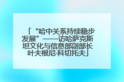 “哈中关系持续稳步发展”——访哈萨克斯坦文化与信息部副部长叶夫根尼·科切托夫