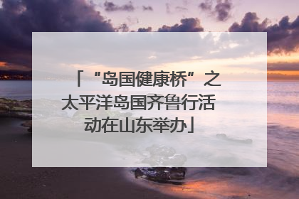 “岛国健康桥”之太平洋岛国齐鲁行活动在山东举办