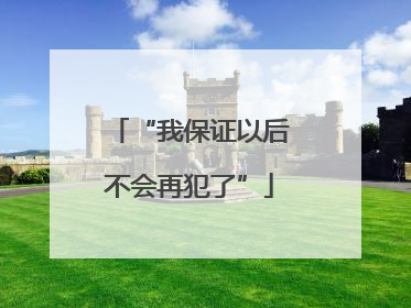 “我保证以后不会再犯了”