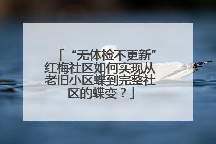 “无体检不更新”红梅社区如何实现从老旧小区蝶到完整社区的蝶变？