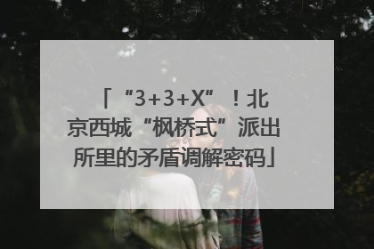 “3+3+X”！北京西城“枫桥式”派出所里的矛盾调解密码