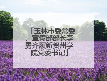 玉林市委常委、宣传部部长李勇齐履新贺州学院党委书记