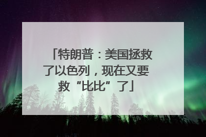 特朗普：美国拯救了以色列，现在又要救“比比”了