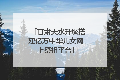 甘肃天水升级搭建亿万中华儿女网上祭祖平台