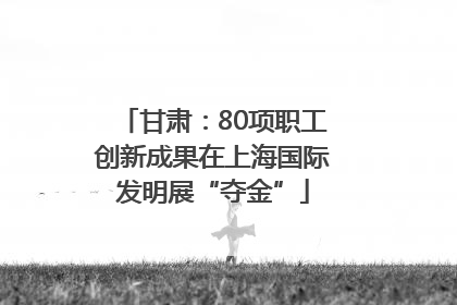甘肃：80项职工创新成果在上海国际发明展“夺金”