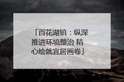 百花湖镇：纵深推进环境整治 精心绘就宜居画卷
