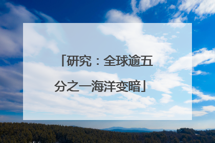 研究：全球逾五分之一海洋变暗