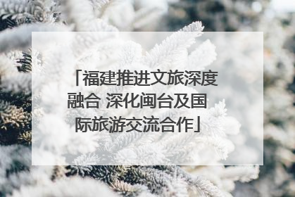 福建推进文旅深度融合 深化闽台及国际旅游交流合作