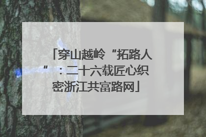穿山越岭“拓路人”：二十六载匠心织密浙江共富路网