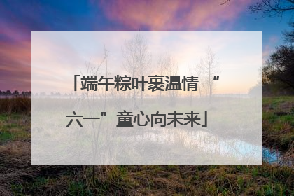 端午粽叶裹温情 “六一”童心向未来