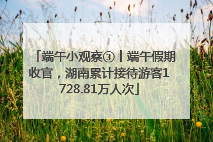 端午小观察③丨端午假期收官，湖南累计接待游客1728.81万人次