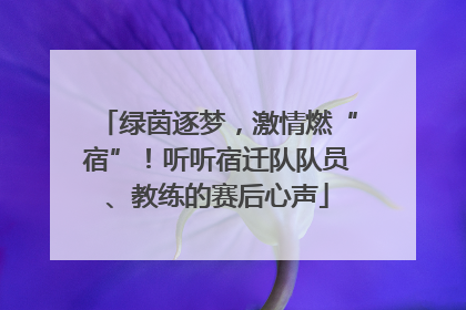 绿茵逐梦，激情燃“宿”！听听宿迁队队员、教练的赛后心声