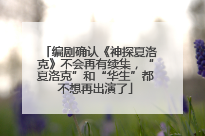 编剧确认《神探夏洛克》不会再有续集，“夏洛克”和“华生”都不想再出演了