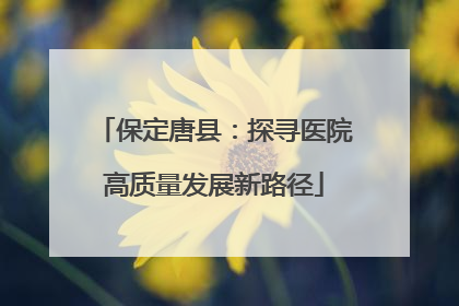 保定唐县：探寻医院高质量发展新路径