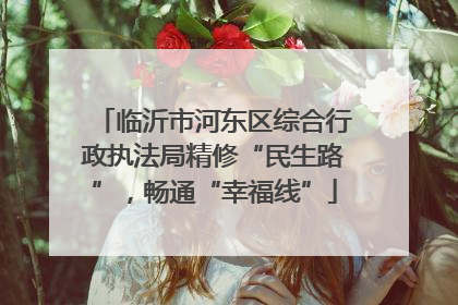 临沂市河东区综合行政执法局精修“民生路”，畅通“幸福线”
