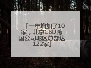 一年增加了10家，北京CBD跨国公司地区总部达122家