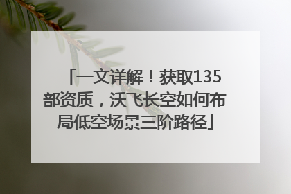 一文详解！获取135部资质，沃飞长空如何布局低空场景三阶路径