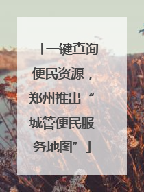 一键查询便民资源，郑州推出“城管便民服务地图”