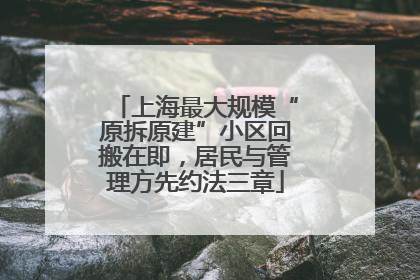 上海最大规模“原拆原建”小区回搬在即，居民与管理方先约法三章
