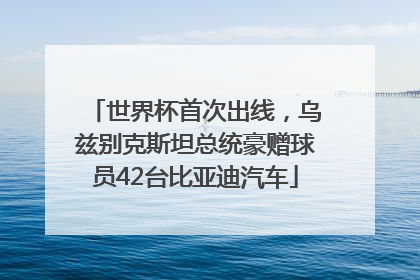 世界杯首次出线，乌兹别克斯坦总统豪赠球员42台比亚迪汽车