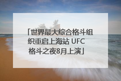 世界最大综合格斗组织重启上海站 UFC格斗之夜8月上演