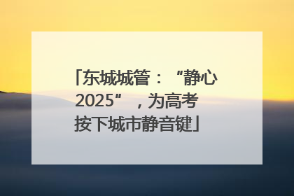 东城城管：“静心2025”，为高考按下城市静音键