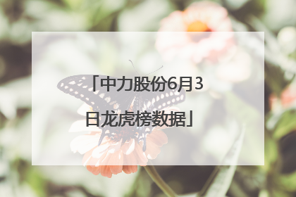 中力股份6月3日龙虎榜数据