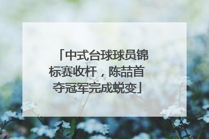 中式台球球员锦标赛收杆，陈喆首夺冠军完成蜕变