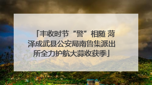 丰收时节“警”相随 菏泽成武县公安局南鲁集派出所全力护航大蒜收获季