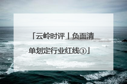 云岭时评丨负面清单划定行业红线③