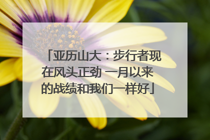 亚历山大：步行者现在风头正劲 一月以来的战绩和我们一样好