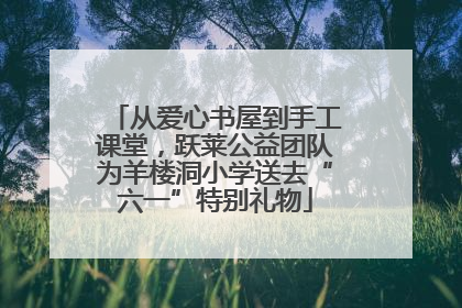 从爱心书屋到手工课堂，跃莱公益团队为羊楼洞小学送去“六一”特别礼物