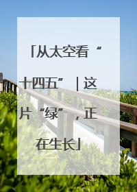 从太空看“十四五”｜这片“绿”，正在生长