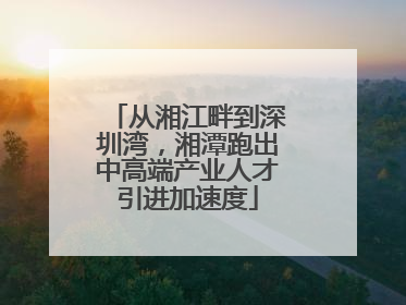 从湘江畔到深圳湾，湘潭跑出中高端产业人才引进加速度