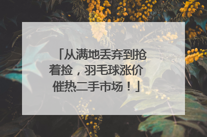 从满地丢弃到抢着捡，羽毛球涨价催热二手市场！