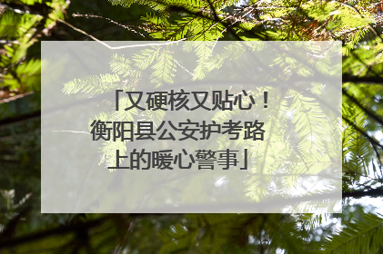 又硬核又贴心！衡阳县公安护考路上的暖心警事