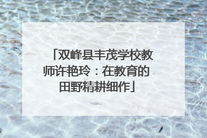 双峰县丰茂学校教师许艳玲：在教育的田野精耕细作