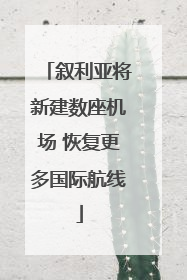 叙利亚将新建数座机场 恢复更多国际航线