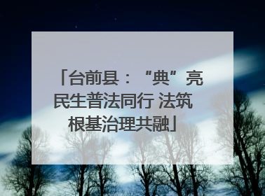 台前县：“典”亮民生普法同行 法筑根基治理共融