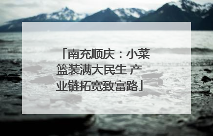 南充顺庆：小菜篮装满大民生 产业链拓宽致富路