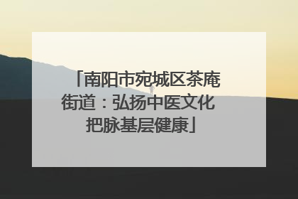 南阳市宛城区茶庵街道：弘扬中医文化 把脉基层健康