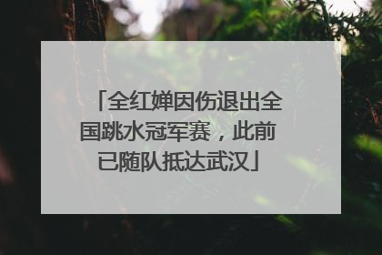全红婵因伤退出全国跳水冠军赛，此前已随队抵达武汉