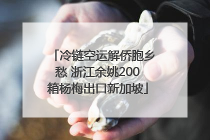冷链空运解侨胞乡愁 浙江余姚200箱杨梅出口新加坡