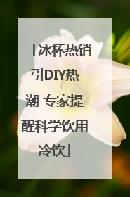 冰杯热销引DIY热潮 专家提醒科学饮用冷饮