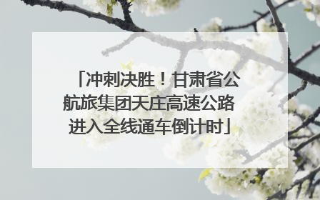 冲刺决胜！甘肃省公航旅集团天庄高速公路进入全线通车倒计时
