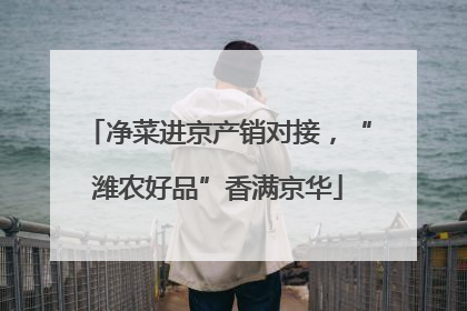 净菜进京产销对接，“潍农好品”香满京华